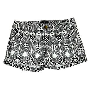 American Eagle Stretch Midi Shorts Distressed White & Black Patterned Size 0